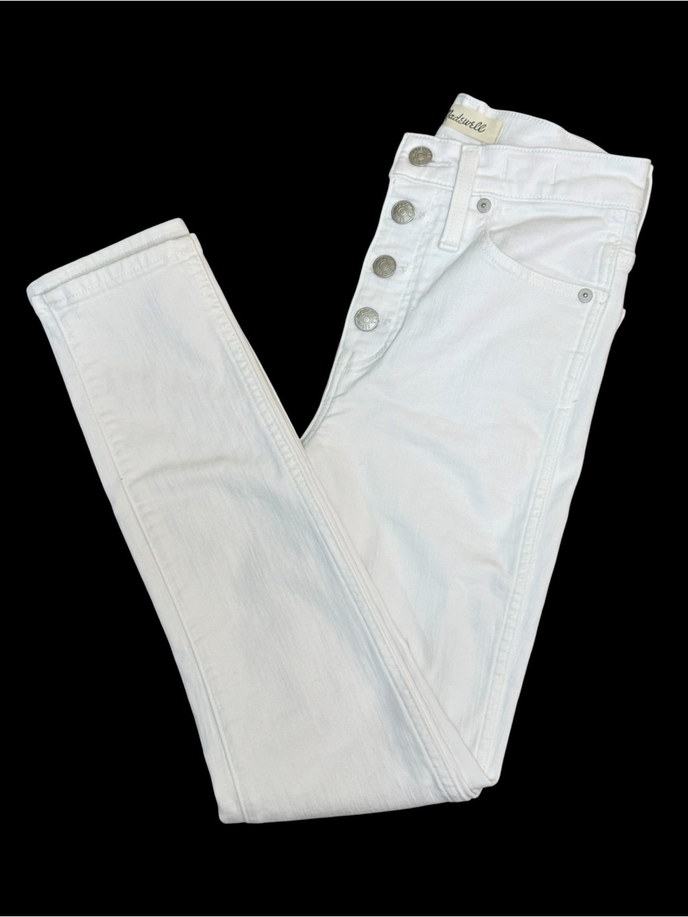 Madewell White High-Rise Skinny Jeans with Button-Fly